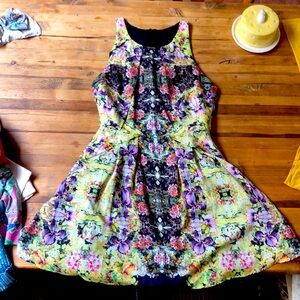 Top shop fractal botanical pattern dress